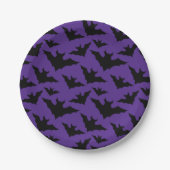 Assiettes En Carton Halloween chauves-souris violet cool éffrayant mot (Devant)