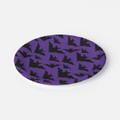 Assiettes En Carton Halloween chauves-souris violet cool éffrayant mot (Angle)