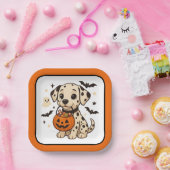 Assiettes En Carton Halloween Chien Dalmatien Trick ou traitement (Fête)