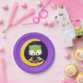 Assiettes En Carton Halloween Chouette Lune Purple Polka Dot Fun Party (Fête)