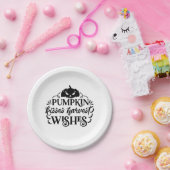 Assiettes En Carton Halloween Citrouille Baisers souhaits de récolte A (Fête)