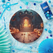 Assiettes En Carton Halloween Citrouille brillant (Fête)