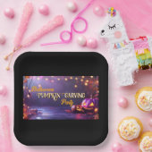 Assiettes En Carton Halloween Citrouille Carving Party Plaque (Fête)