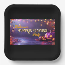 Halloween Citrouille Carving Party Plaque
