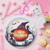 Assiettes En Carton Halloween Citrouille, Chats et sorcière Ha (Fête)