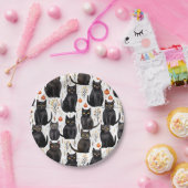 Assiettes En Carton Halloween Citrouille de chat noir (Fête)