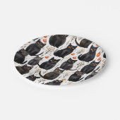 Assiettes En Carton Halloween Citrouille de chat noir (Angle)
