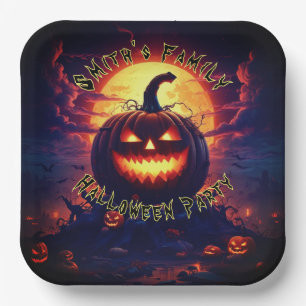 Assiettes En Carton Halloween Citrouille Déplaisant Fullmoon