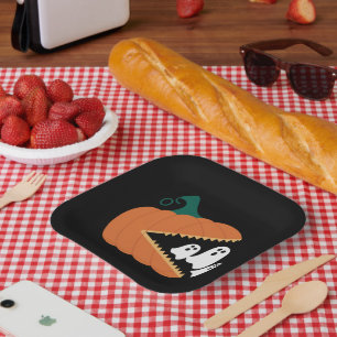 Assiettes En Carton Halloween Citrouille Funny Fantômes Garçons Enfant