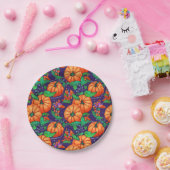 Assiettes En Carton Halloween Citrouille orange (Fête)