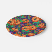 Assiettes En Carton Halloween Citrouille orange (Angle)