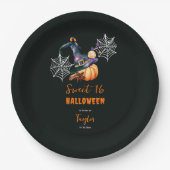 Assiettes En Carton Halloween Citrouille sorcière Casquette Ghosts mig (Devant)