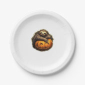 Assiettes En Carton Halloween classique à thème Sloth T-shirt (Devant)