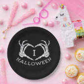 Assiettes En Carton Halloween! Classique - Skeleton Hands Heart (Fête)