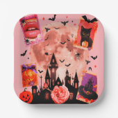 Assiettes En Carton Halloween Collage Soft Feminine (Recto)