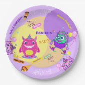 Assiettes En Carton Halloween Costume Party Monstres éffrayant fun Dan (Devant)