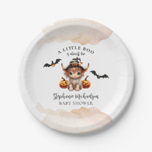 Assiettes En Carton Halloween Cow Little Boo Baby shower
