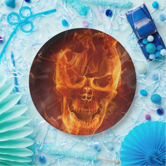 Assiettes En Carton Halloween crâne flamand souriant (Fête)