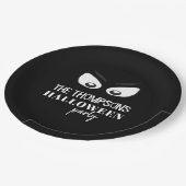Assiettes En Carton Halloween Cute Black Typographie Éffrayant Boo (Angle)