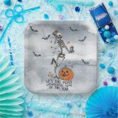 Assiettes En Carton Halloween Dancing Skeletons (Fête)