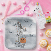 Assiettes En Carton Halloween Dancing Skeletons (Fête)