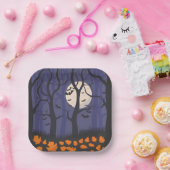Assiettes En Carton Halloween de la forêt (Fête)
