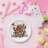 Assiettes En Carton Halloween de la maison hantée (Fête)