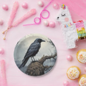 Assiettes En Carton Halloween Déplaisant Raven cimetière cimetière got (Fête)