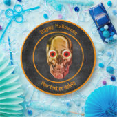 Assiettes En Carton Halloween déplaisant squelette visage personnalisé (Fête)