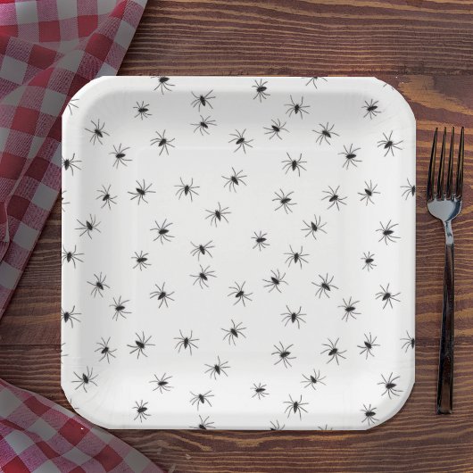 Assiettes En Carton Halloween des araignées à la canne