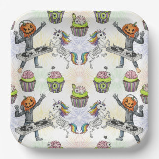 Assiettes En Carton Halloween Disco, par Natasha Us