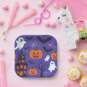 Assiettes En Carton Halloween drôle (Fête)