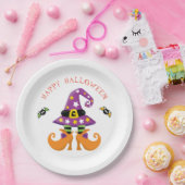 Assiettes En Carton Halloween drôle sorcière pieds (Fête)