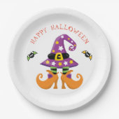 Assiettes En Carton Halloween drôle sorcière pieds (Devant)