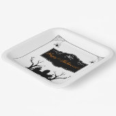 Assiettes En Carton Halloween du cimetière éffrayant (Angulaire)