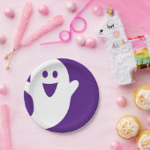 Assiettes En Carton Halloween du concepteur, fantôme sur violet (Fête)
