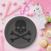 Assiettes En Carton Halloween du crâne de parties scintillant (Fête)