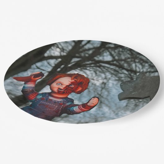 Assiettes En Carton Halloween effrayant (Angle)