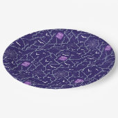 Assiettes En Carton Halloween éffrayant en violet (Angle)