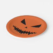 Assiettes En Carton Halloween effrayant Jack OLantern noir visage oran (Angle)