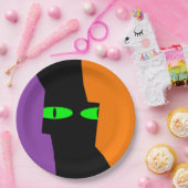 Assiettes En Carton Halloween Éffrayant Kooky Black Cat Eyes (Fête)