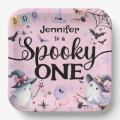 Assiettes En Carton Halloween Éffrayant One mignonne Ghost 1er fête d' (Recto)