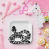 Assiettes En Carton Halloween élégant du serpent noir (Fête)