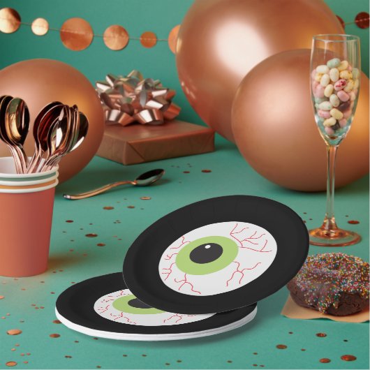 Assiettes En Carton Halloween Eyeball effrayant (Multi)