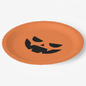 Assiettes En Carton Halloween faciale de Jack-o'-lantern effrayant (Angle)
