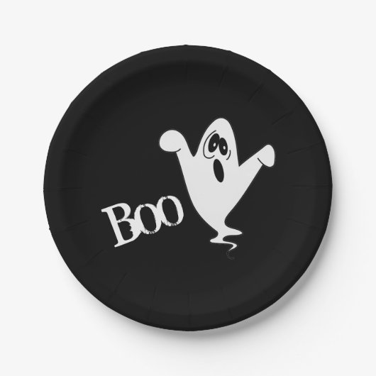 Assiettes En Carton Halloween Fantôme mou Howt (Devant)