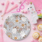 Assiettes En Carton Halloween fantôme super (Fête)