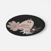 Assiettes En Carton Halloween florale Fantôme rose mou (Angle)