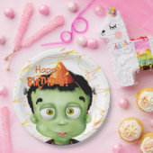 Assiettes En Carton Halloween Frankenstein Monster Anniversaire de enf (Fête)