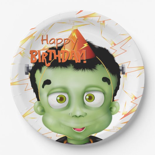 Assiettes En Carton Halloween Frankenstein Monster Anniversaire de enf (Devant)